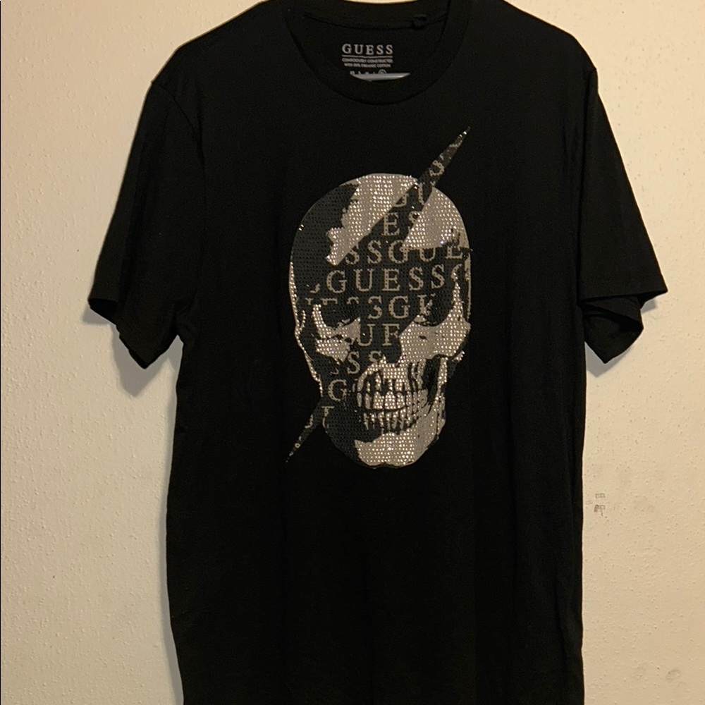 Guess Black Skull Graphic Tee